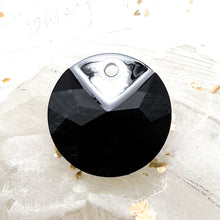 Load image into Gallery viewer, Pre Order 19mm Jet Metallic Cap Round Premium Crystal Pendant
