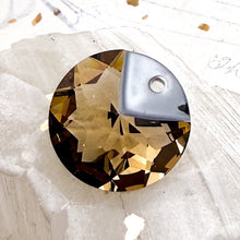 Load image into Gallery viewer, Pre Order 19mm Light Colorado Topaz Metallic Cap Round Premium Crystal Pendant
