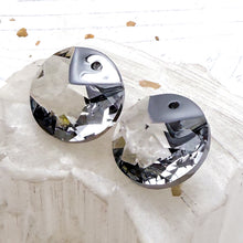 Load image into Gallery viewer, Pre Order 16mm Crystal Metallic Cap Round Premium Crystal Pendant Pair
