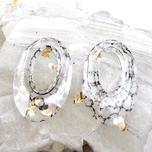Load image into Gallery viewer, 20mm Crystal Silver Patina Helios Premium Crystal Pendant Pair
