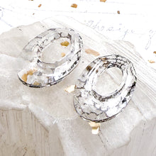 Load image into Gallery viewer, 20mm Crystal Silver Patina Helios Premium Crystal Pendant Pair
