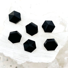 Load image into Gallery viewer, 7.5mm Jet 2-Hole Hexagon Premium Crystal Spike Set - 6 Pcs - Doorbuster
