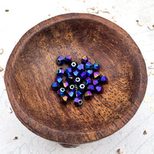 Load image into Gallery viewer, 3mm Jet Shimmer Bicone Beads (30pcs)
