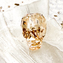 Load image into Gallery viewer, Pre Order 13mm Crystal Golden Shadow V Skull Bead
