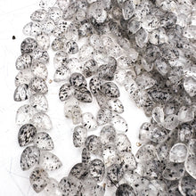 Load image into Gallery viewer, Faceted Black Rutilated Quartz Teardrop Gemstone Strand
