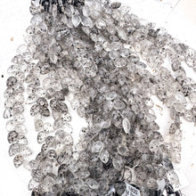 Load image into Gallery viewer, Faceted Black Rutilated Quartz Teardrop Gemstone Strand
