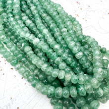 Load image into Gallery viewer, Smooth Green Quartz Rondelle Gemstone Strand
