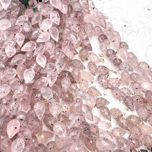 Load image into Gallery viewer, Faceted Pink Rutilated Quartz Teardrop Gemstone Strand
