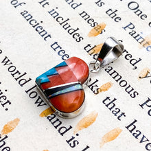 Load image into Gallery viewer, Turquoise and Coral Heart Pendant - Tucson Find
