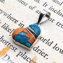 Load image into Gallery viewer, Turquoise and Shell Heart Pendant - Tucson Find

