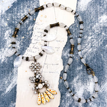 Load image into Gallery viewer, Moonstone Necklace with Crystal Focal Pendant
