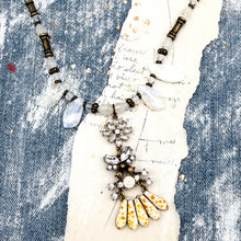Load image into Gallery viewer, Moonstone Necklace with Crystal Focal Pendant
