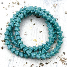 Load image into Gallery viewer, 5x6 Bell Flowers Slate Blue with Blue Picasso Finish and Turquoise Wash
