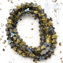 Load image into Gallery viewer, 5x6mm Bell Flowers Matte Grey with Gold and AB Finishes
