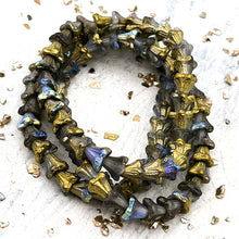 Load image into Gallery viewer, 5x6mm Bell Flowers Matte Grey with Gold and AB Finishes
