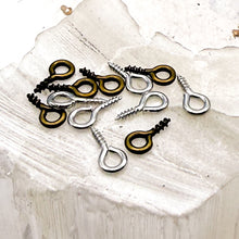 Load image into Gallery viewer, Mixed Metal Mini Eye Screws (12pcs)
