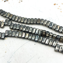 Load image into Gallery viewer, 3x6mm Chrome 2-Hole Brick Bead Strand
