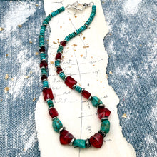 Load image into Gallery viewer, Crystal and Turquoise Necklace
