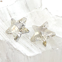 Load image into Gallery viewer, 14mm Silver Shade Crystal Star Pair
