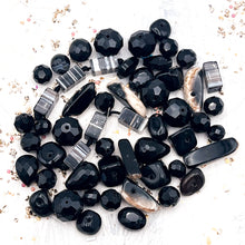 Load image into Gallery viewer, Black Stone and Glass Destash Bead Mix
