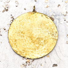 Load image into Gallery viewer, Brass Hammered Circle Pendant
