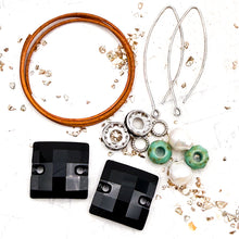 Load image into Gallery viewer, Summer Sparkle Earring Kit - Black Square

