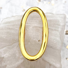 Load image into Gallery viewer, Gold Open Oval Leather Slider
