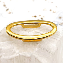 Load image into Gallery viewer, Gold Open Oval Leather Slider
