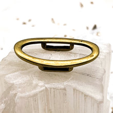 Load image into Gallery viewer, Antique Brass Open Oval Leather Slider
