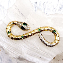 Load image into Gallery viewer, Golden Cubic Zirconium Snake Connector Link
