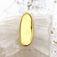 Load image into Gallery viewer, Gold Elongated Oval Leather Slider
