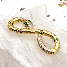 Load image into Gallery viewer, Golden Cubic Zirconium Snake Connector Link
