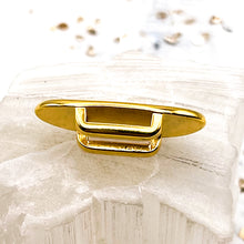 Load image into Gallery viewer, Gold Elongated Oval Leather Slider
