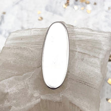 Load image into Gallery viewer, Silver Elongated Oval Leather Slider
