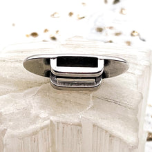Load image into Gallery viewer, Silver Elongated Oval Leather Slider
