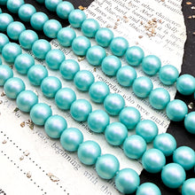 Load image into Gallery viewer, Pre Order 8mm Swarovski Iridescent Light Turquoise Pearl Strand

