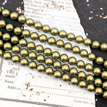 Load image into Gallery viewer, Pre Order 8mm Swarovski Iridescent Green Pearl Strand
