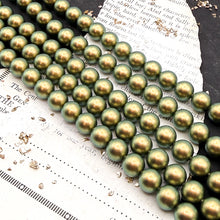 Load image into Gallery viewer, Pre Order 8mm Swarovski Iridescent Green Pearl Strand
