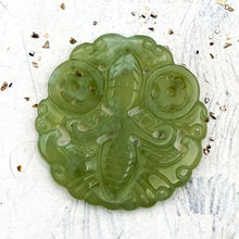 Load image into Gallery viewer, Carved Green Stone Pendant
