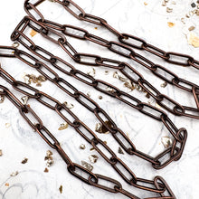 Load image into Gallery viewer, 11.9x4mm Antique Copper Paperclip Chain - 12 Inches
