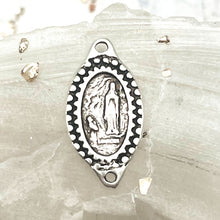 Load image into Gallery viewer, Antique Silver Our Lady of Lourdes Mary Connector
