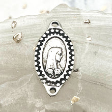 Load image into Gallery viewer, Antique Silver Our Lady of Lourdes Mary Connector
