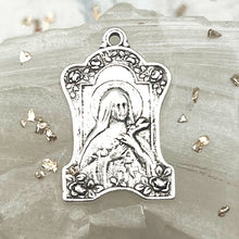 Load image into Gallery viewer, Antique Silver St. Teresa, the Little Flower Pendant
