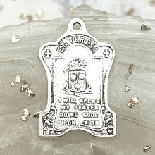 Load image into Gallery viewer, Antique Silver St. Teresa, the Little Flower Pendant
