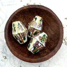 Load image into Gallery viewer, White Cloisonne Focal Bead - Tucson Find
