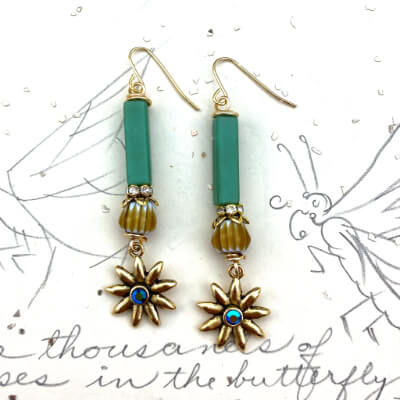 Rustic Flowers | DIY Jewelry Inspiration | Nostalgica Finished Piece