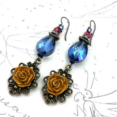 Rustic Flowers | DIY Jewelry Inspiration | Nostalgica Finished Piece