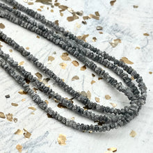 Load image into Gallery viewer, Pre-Order Grey Glitter Faceted Rustic Diamond Bead Strand
