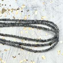 Load image into Gallery viewer, Pre-Order Grey Glitter Faceted Rustic Diamond Bead Strand
