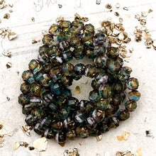 Load image into Gallery viewer, 4mm Cathedral Sky Blue, Yellow, and White with Bronze Finish
